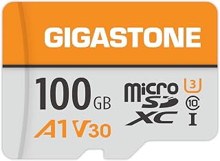 Compare GIGASTONE 100GB Micro SD Card A1 V30, 4K Video Recording, Compatible with Security Camera, Dash Cam, Drone, 100MBs MicroSDXC Memory Card UHSI V30 Class 10, with Adapter at KSA Price