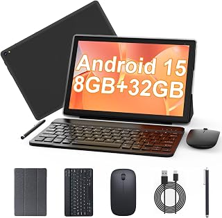 Android 15 Tablet 10 inch, 2 in 1 Tablet…