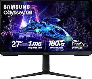 Compare SAMSUNG 27Inch Odyssey G3 G30D Series FHD Gaming Monitor, 1ms, 180Hz, AMD FreeSync, Adjustable Stand, Black Equalizer, Virtual Aim Point, Eye Saver Mode, FlickerFree, LS27DG302ENXZA, 2024 at KSA Price