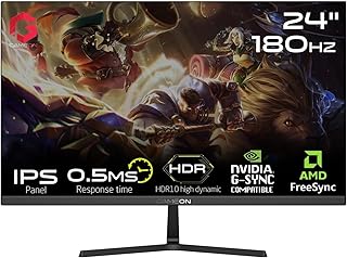 Compare GAMEON ProSeries 24” Fast IPS Gaming Monitor – FHD 1920x1080, 180Hz, 0.5ms Response Time, HDMI 2.0 Port, Adaptive Sync GSync Compatible, Tilt Adjustment Stand, Smooth Gameplay, GOPS24180IPS  Black at KSA Price