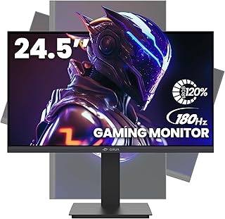 Compare CRUA 24.5Inch Gaming Monitor 144Hz165Hz, FHD1920x1080P 100% sRGB Computer Monitor, HeightPivotSwivelTilt Adjustable Vertical Monitor, Support FreeSync, DP,HDMI, Wall Mount 75mmX75mm at KSA Price