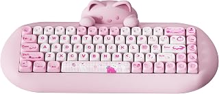 Compare YUNZII C68 Silicone Cute Cat Mechanical KeyboardPink, Milk Switch at KSA Price