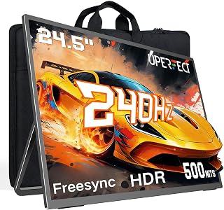 Compare UPERFECT 24.5" 240Hz Portable Monitor, 1080P Matte Travel Portable Screen wVESA & KickstandCase, USBC Mini HDMI External Screen for LaptopPCPhoneGame, Compatible with PS345XboxSwitch at KSA Price