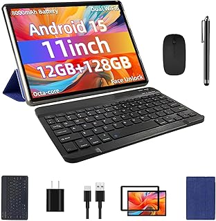 Compare Android 15 Tablet 11inch, Face Unlock, 18W Fast Charging, 12GB+128GB+1TB Expand, Octacore CPU, 8000mAh Large Battery, WiFi6, Touchscreen Display, Widevine L1 Tableta, Blue at KSA Price