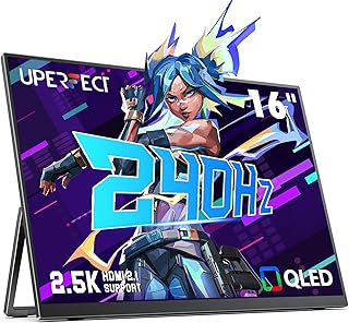 Compare UPERFECT 2.5K 240Hz Portable Gaming Monitor, 16" 2560x1600 QHD 100�IP3 400 Nits Portable Monitor for Laptop wStand & VESA, Adaptive Sync HDMI 2.1 External Screen for PC Phone Game Console at KSA Price