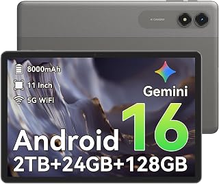 Compare TABWEE T50 Android 16 Tablet 11 Inch, 24GB RAM 6+18GB Expandable 128GB ROM 2TB TF, OctaCore Gaming Tablet, 90Hz EyeCare Screen, 8000mAh Battery, OTG Reverse Charge, Gemini AI, 4Year Warranty at KSA Price