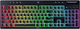 Compare Razer BlackWidow V4 Low Profile HyperSpeed Wireless Gaming Keyboard: Yellow Mechanical Switches  2.4GHz Wireless & Bluetooth  MultiFunction Roller  11 Control Buttons  Long Battery Life at KSA Price