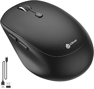 Compare iClever Bluetooth Mouse, Dual Mode Wireless Mouse for Laptop BT5.03.0 & 2.4G, USBC Rechargeable, Silent Click, 4Level 2400 DPI, 3 Device Switch, Portable Ergonomic Mouse for Windows, Mac, Android at KSA Price