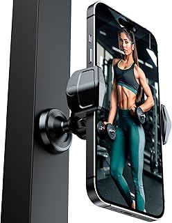 Compare Azonee Gym Magnetic Phone Holder, 360° Rotatable N55 Magnet for 47 Inch Smartphones, Strong Magnetic Phone Holder Attach to Metal Surface, Included Adhesive Magnetic Plate at KSA Price