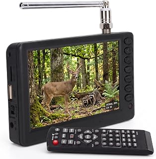 Compare 5 Inch Portable TV, 1080P Pocket Digital Car TV, with 1500mAh Rechargeable Battery, Support USB, TF Card, Mini Digital Television for Camping, Kitchen at KSA Price