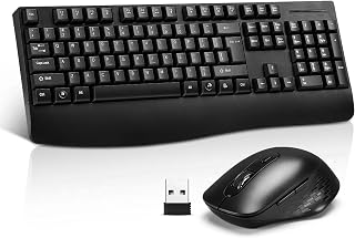 Compare Guiheng Wireless Computer Keyboard with Palm Rest, Large Number Pad, LED Indicators，Ergonomic, Foldable Stands,AntiWear Letters Full Size Keyboard,for Windows Mac PC LaptopBlack at KSA Price