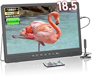 Compare NORTHING 18.5" Portable TV for Outdoor Indoor, Full HD Portable TV for Camping, 6500mAH Builtin Power Operated TV, 12V TV with AntennaHDMIUSBAV Input, Small T V for RV Kitchen Patio Boat Car at KSA Price