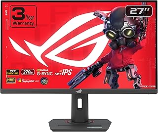 Compare ASUS ROG Strix 27” 1440P USBC HDR Gaming Monitor XG27ACMG  QHD 2560x1440, 270Hz, 1ms, Fast IPS, Extreme Low Motion Blur Sync, GSYNC Compatible, DisplayWidget, Tripod Socket, 3 yr Warranty at KSA Price
