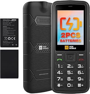 Compare AGM M9 4G Rugged Mobile Phone, Basic Feature Cellphone, Large Button, IP68IP69K Waterproof, DropProof, Large Fonts, Fast Dialling, 3 Card Slots, FM Radio, Torch, 2 X 1000mAh Battery M92*battery at KSA Price