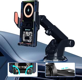 Car Phone Holder, Auto Clamping Car Charger…