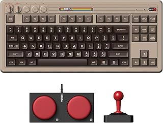 Compare 8BitDo Retro Mechanical Keyboard, Bluetooth2.4GUSBC Hot Swappable Gaming Keyboard with 87 Keys, Dual Super Buttons and Super Stick for Windows and Android  C64 Edition  QWERTY English Keyboard at KSA Price