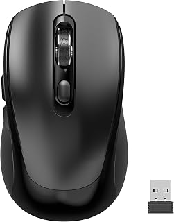 Compare Wireless Mouse With Side Buttons Suitable for Laptops PC Chromebook Mac MacBook Silent Mouse with USB Nano Receiver 2400 DPI Anti Slip Scroll Wheel 6Button Ergonomic Wireless Computer Mice  Black at KSA Price