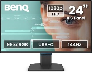 Compare BenQ GW2490C 23.8" 1080p FHD 144Hz IPS EyeCare Home Office Monitor, USBC, 1080x1920, Visual Optimiser, Flickerfree, Low Blue Light, Ultra Slim Bezel, TÜVCertified, EyeCareU at KSA Price