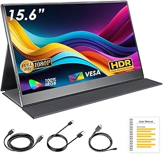 Portable Monitor 15.6 Inch 1080P FHD, External Portable…