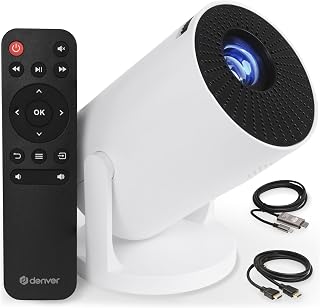 Compare DENVER PR1500 Mini Projector, LED Projector with 120 ANSI Lumens, Supports HD 720p, HDMI, USB & Bluetooth, Portable Home Cinema Projector up to 120 Inches, Compact Video Projector for Films and at KSA Price