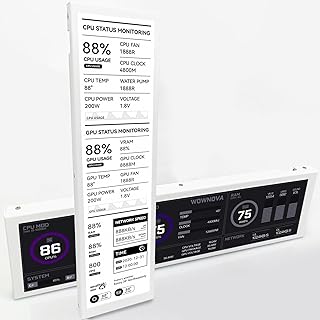 Compare WOWNOVA 8.8" Computer Temp Monitor Dynamic Theme Supported, 1 Click 1 Cable to Get Started Quickly PC Temperature Display Sensor Panel IPS Mini Secondary Screen CPU RAM HDD Data FPS Monitor White at KSA Price