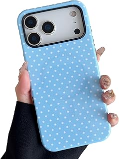 Compare ZTOFERA for iPhone 17 Pro Max Magnetic Case, Cute Polka Dot Aesthetics Design Phone Case Soft TPU Slim Shockproof Stylish Protection Cover for Girls Women  Blue at KSA Price