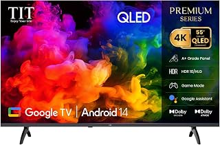 Compare TIT 55Inch 4K QLED Smart TV | Google TV Android 14 | Dolby Vision + HDR10HLG | HSR 60Hz Game Mode | Dolby Audio | 3× HDMI ARC | WiFi + Bluetooth | Black | Model TI55QG2025 at KSA Price