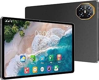 Compare Android Tablet, 10.1 inch Phone Call Tablets PC with Dual Sim Card，6GB RAM 128GB ROM Storage，1280x800 IPS HD Touchscreen,4000mAh Battery, Bluetooth, Dual Camera, GMS, WiFi Black at KSA Price