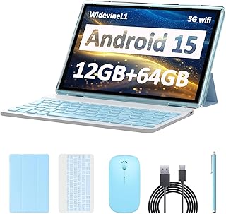 Android 15 Tablet, 10 inch 12GB RAM+64GB ROM/1TB…