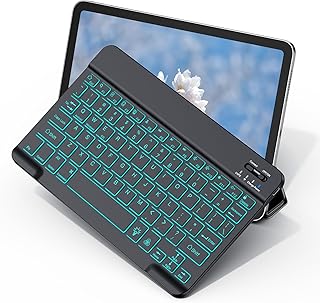 Compare XIWMIX Wireless Bluetooth Keyboard for Samsung Galaxy Tablets, 7Color Backlit, UltraSlim Portable, TypeC Rechargeable, Compatible with Tab A9+S10 FES9S9 FES9+S9 FE+S6 LiteS7A8 at KSA Price