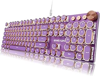 EWEADN Typewriter Style Mechanical Gaming Keyboard,…