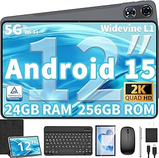 12 Inch Tablet Android 15 Tablets, 2026 Upgraded…