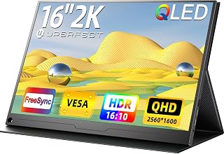 Compare UPERFECT 16 Inch 2K QLED Portable Monitor 1200:1 400 Nits QHD 2560x1600 16:10 Eye Care Mat Screen HDMI USB C for PC Mobile Phone Xbo Switch PS45, VESA & Smart Cover at KSA Price