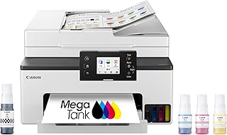 Compare Canon Megatank GX2020 AllinOne Wireless Supertank Megatank Printer | Print, Copy and Scan| Mobile Printing |2.7" LCD Color Touchscreen | Auto Document Feeder and Auto Duplex Printing at KSA Price