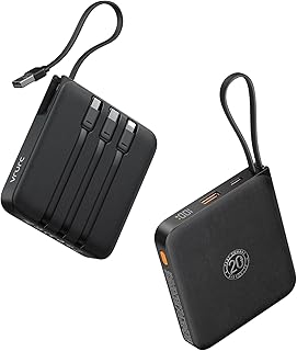 Compare VRURC Power Bank, 20000mAh 22.5W Portable Charger with Builtin Cables, USB C In & Out Powerbank Fast Charging with LED Display Compatible with iPhone 1615141312 ProMax Samsung Galaxy S23S22 at KSA Price