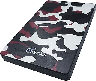 Compare Sonnics 500GB Type C USB 3.1 External Portable Hard Drives for Windows PC, Mac, Smart TV, Xbox OneX Series & PS4 PS5, Red Camo at KSA Price