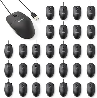 Compare Amazon Basics 3Button Wired USB Computer Mouse, Black  Pack of 30 at KSA Price