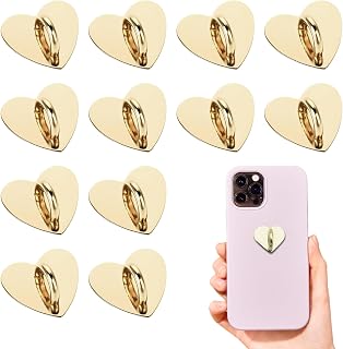 Compare 12 Pcs Phone Charm Hook HeartShaped Universal Adhesive Metal Hook Phone Keychain Hook Surface Plating Heart Cell Phone Ring Holder Suitable for Cell Phone Case Tablet DIY Hanging Accessories Gold at KSA Price