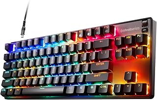 Compare New SteelSeries Apex 9 TKL – HotSwap Optical Mini Keyboard – TKL Esports Design – Optical Switches – RGB Customization – Aluminum Alloy Frame – Double Shot PBT Keycaps, 64847 at KSA Price