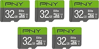 Compare PNY 32GB Elite Class 10 U1 microSDHC Flash Memory Card  100MBs, Class 10, U1, Full HD, UHSI, Micro SD, 5 Count Pack of 1 at KSA Price