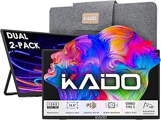 Kado Dual Portable Monitor Setup - 2-Pack 15.6-inch…