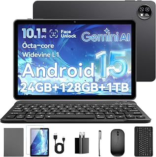 10.1 Inch Android 15 Tablet, 24GB RAM 128GB…