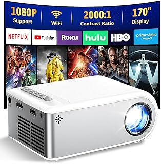 Mini Projector with WiFi and Bluetooth, Outdoor…