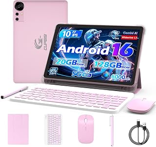 Compare 10 Inch Android 13 Tablet 12GB RAM+128GB ROM1TB Expandable Tablet, 2024 Newest 2 in 1 Tablet with Keyboard Case, Mouse Pen, QuadCore CPU 2.0 at KSA Price