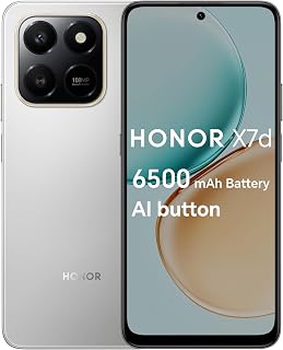 Compare Honor X7d 4G Smartphone, 8GB RAM 256GB ROM, Dual SIM, 6500mAh Battery, 108MP Camera, 6.77" 120Hz Display, Meteor Silver – Middle East Version at KSA Price