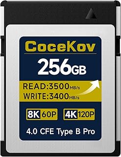 Compare 256GB CFexpress 4.0 Type B Memory Card with 3500MBs Read Speed and 3400MBs Write Speed, Suitable for RAW 8K4K Video Recording at KSA Price