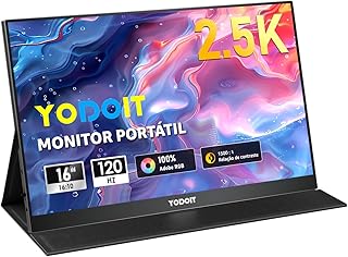 Yodoit Portable Monitor 120Hz 16 Inch 2.5K UHD…