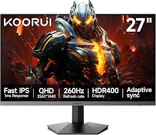 KOORUI 27-inch QHD 260Hz 1ms IPS Gaming Monitor,…