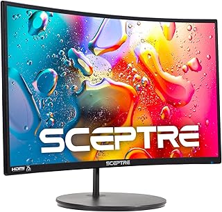 Compare Sceptre 24" Curved 75Hz Gaming LED Monitor Full HD 1080P HDMI VGA Speakers, VESA Wall Mount Ready Metal Black 2019 C248W1920RN C248W1920RN at KSA Price