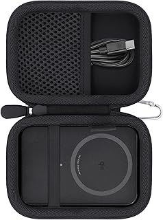 Compare Khanka for Nano Power Bank,UltraSlim 5,000mAh Magnetic Battery Pack Hard Carrying Case,Storage Travel Cover for Qi2 MagSafe 15WA1665 UltraFast Charger,Case Only Black at KSA Price